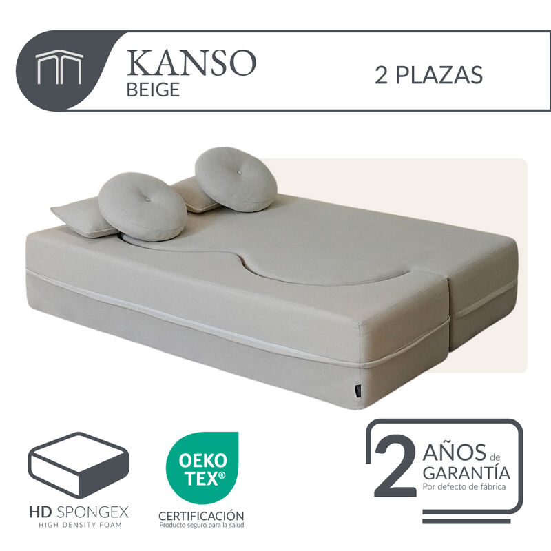 Sof&aacute; Espuma Alta densidad KANSO Beige 2 plazas ... image number null