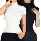 Set De 2 Blusas De Mujer Stretch Casual BL-1034-PX2 Variedad de colores Elegante Manga Corta