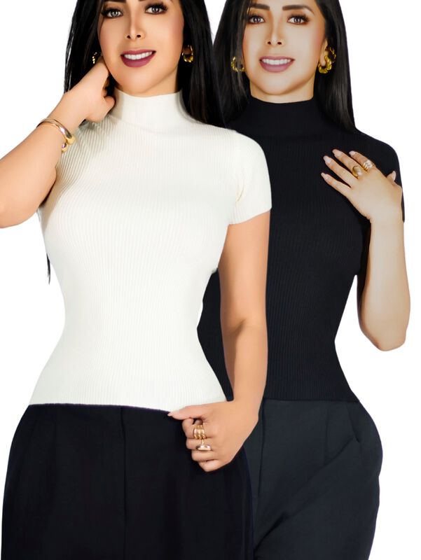 Set De 2 Blusas De Mujer Stretch Casual BL-1034... image number null