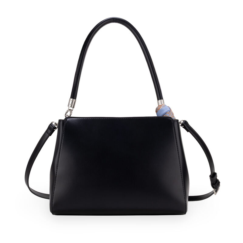 Bolsa Satchel Mediana Con Mascada Color  Negro image number null