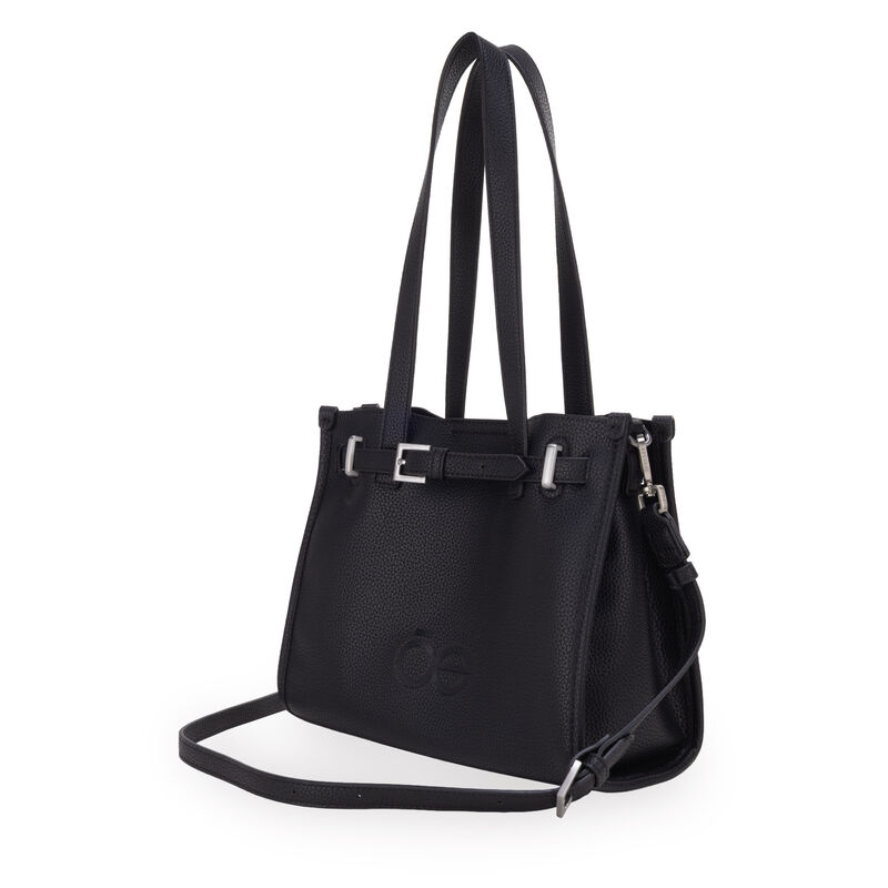 Bolsa Tote Maxi Con Hebilla Decorativa Color Ne... image number null