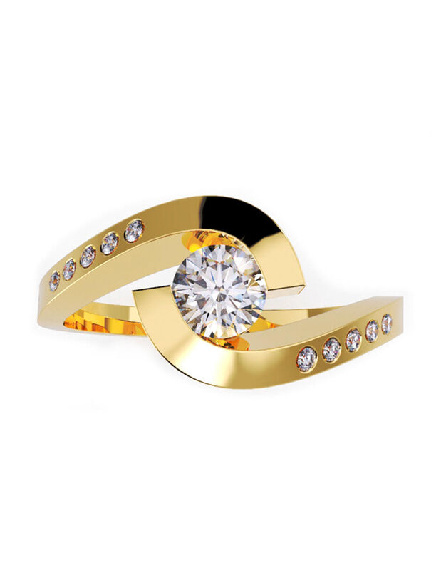 Anillo de Compromiso de 14K con Diamante de Lab... image number null