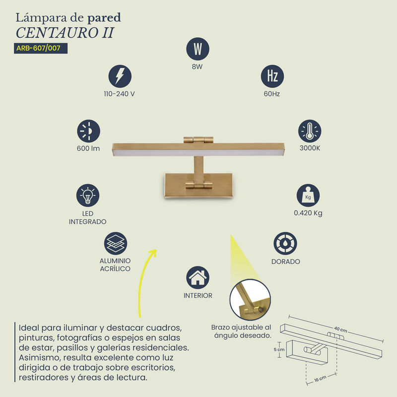 L&aacute;mpara de Pared Arbotante MIL LUCES CENTAURO I... image number null