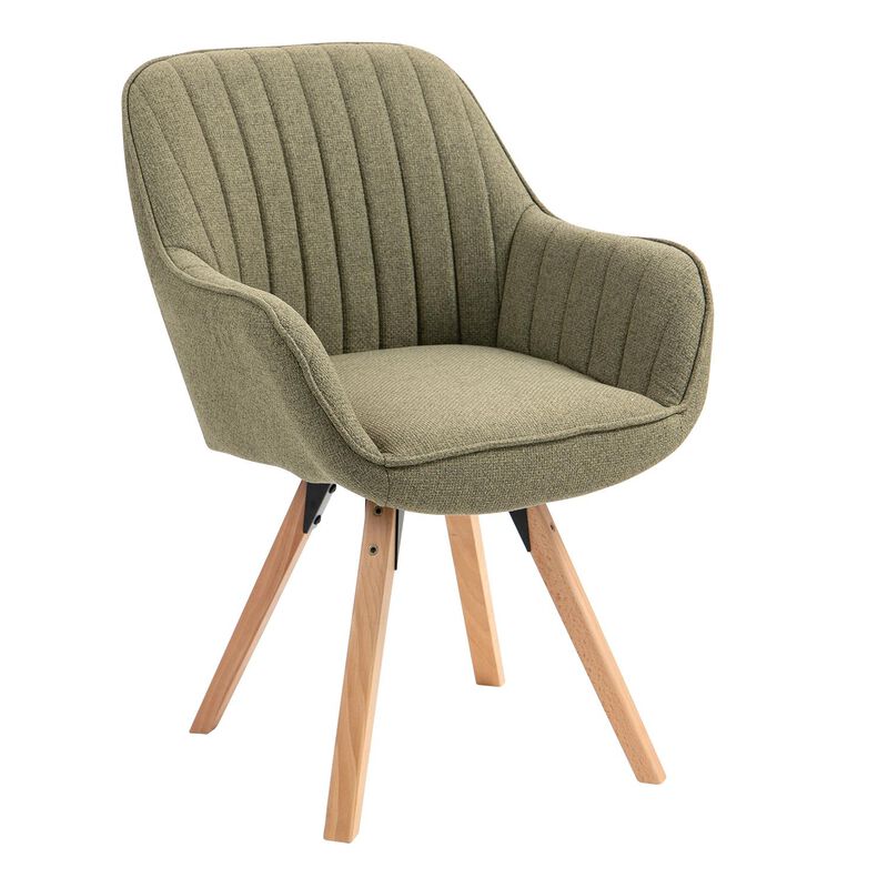 Silla Giratoria 360&deg; Con Brazos, Tapizada En Te... image number null