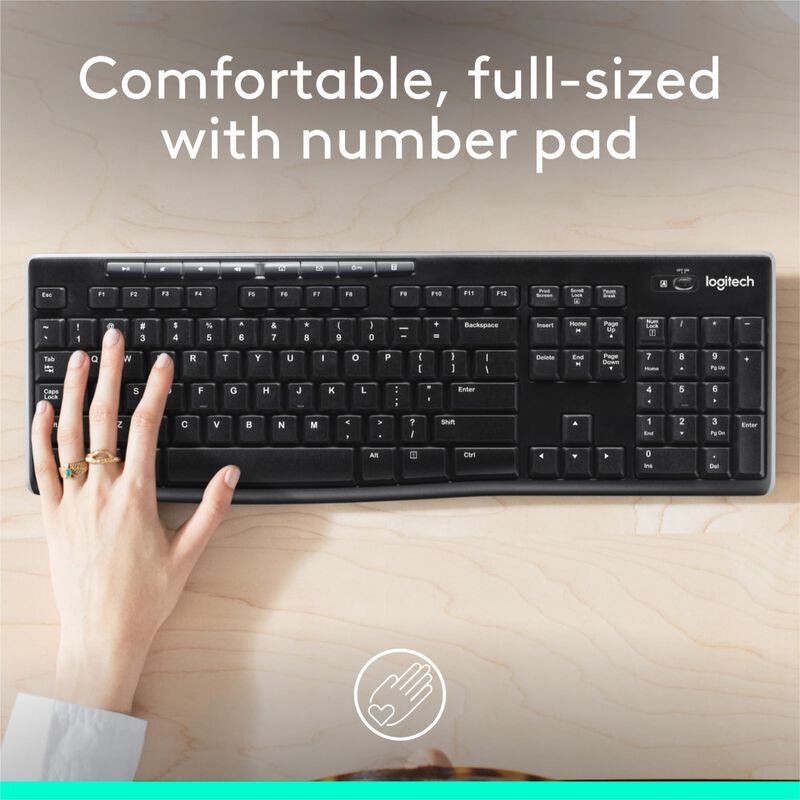 Teclado Inal&aacute;mbrico Logitech K270 Para Windows,... image number null