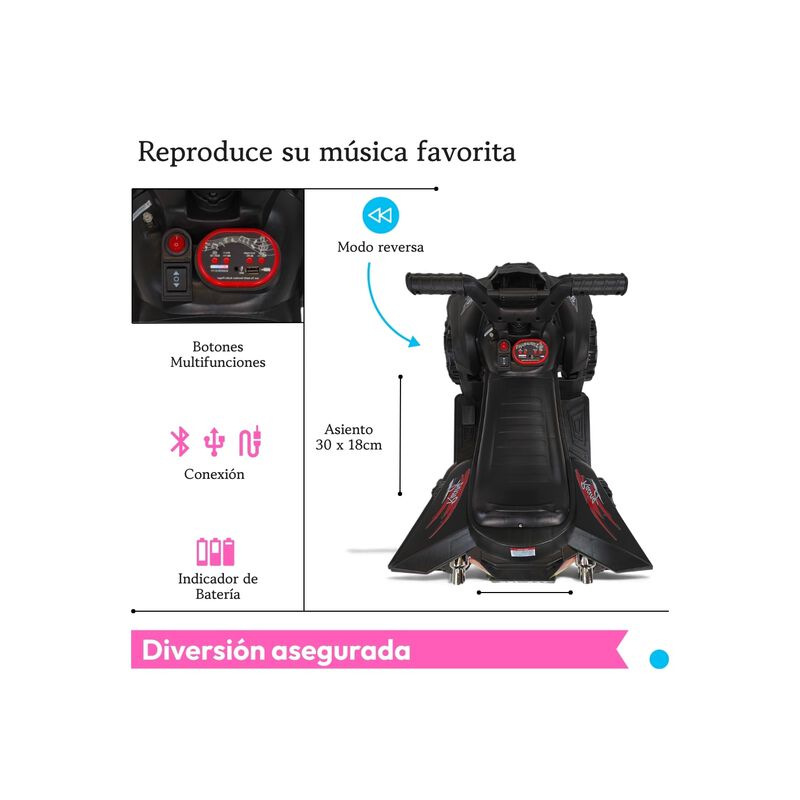Cuatrimoto El&eacute;ctrica Tek-188l Para Ni&ntilde;os 3-6 A&ntilde;... image number null