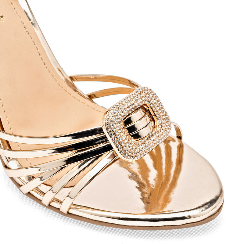 Moramora zapatilla abierta para mujer dorado co... image number null