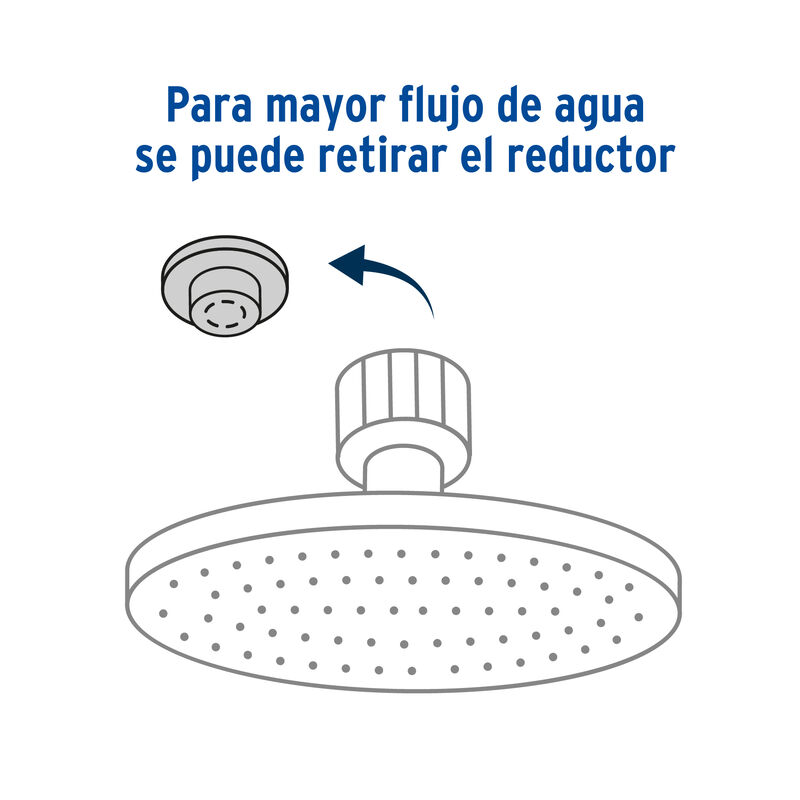 Regadera Sat&iacute;n 12' Plato Redondo delgado con Br... image number null