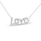 Gargantilla (love) De Oro Blanco 14k 45.5cm Aprox Con 10pts De Diamante
