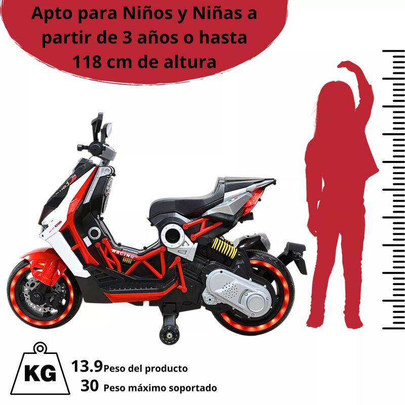 Motocicleta El&eacute;ctrica Montable Para Ni&ntilde;os Luces... image number null