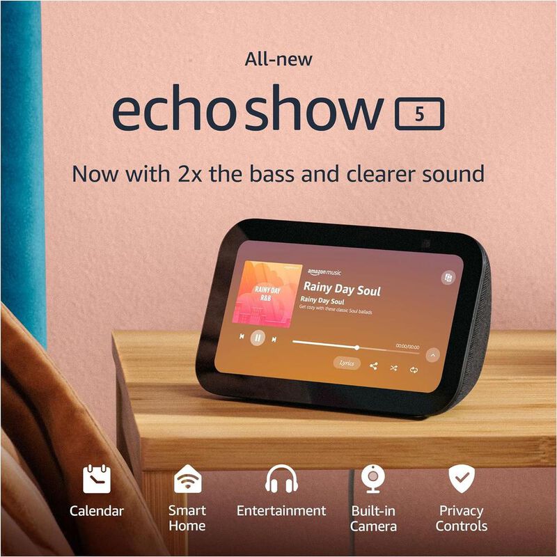 BOCINA ALEXA ECHO SHOW 5 3RA PANTALLA INTELIGEN... image number null