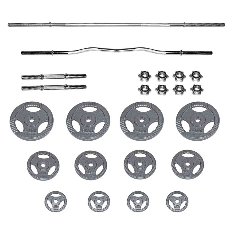 Kit Pesas Barras Recta Z Mancuernas Discos Barr... image number null