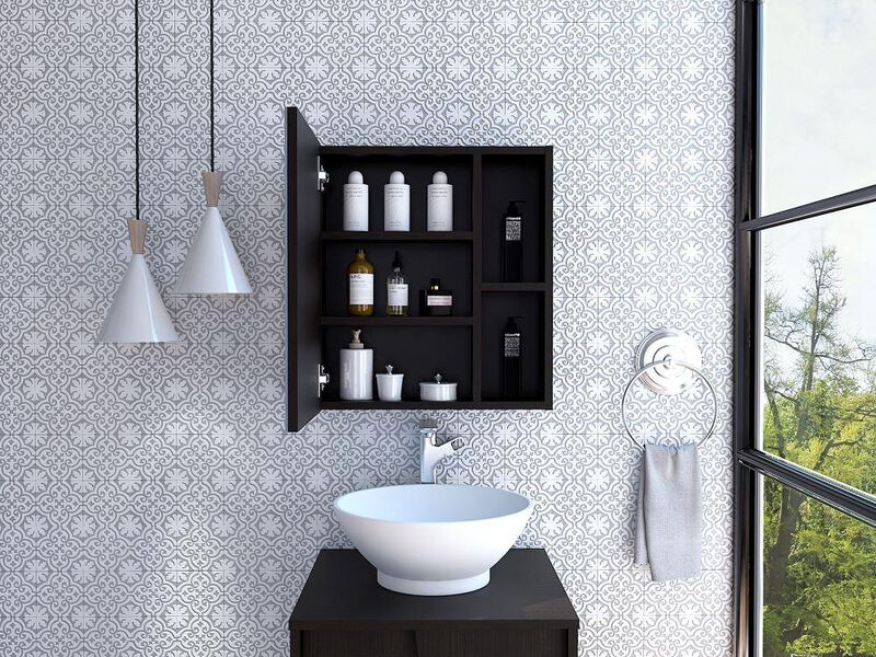 Gabinete De Ba&ntilde;o Labell Wengue Virtual Muebles image number null