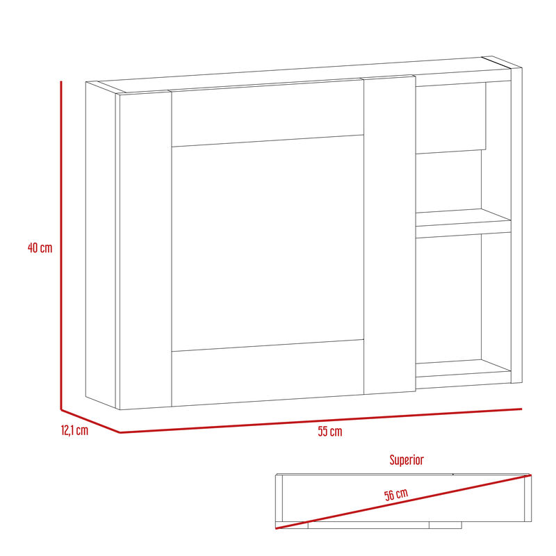 Gabinete De Ba&ntilde;o Nilo Rovere Puerta Espejo Virt... image number null