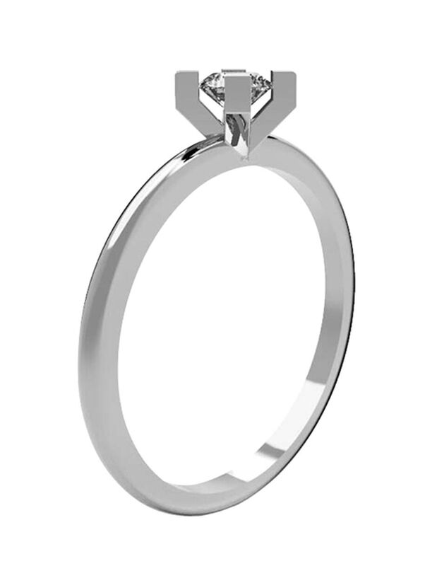 Anillo de Compromiso en Oro Blanco 14K con Diam... image number null