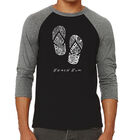 Camiseta Ragl&aacute;n de B&eacute;isbol Word Art Para Hombre - Beach Bum - Negro Gris