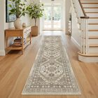 Alfombra Runner Restydon Vintage De 2,4 M X 60 Cm, Antideslizante, Lavable