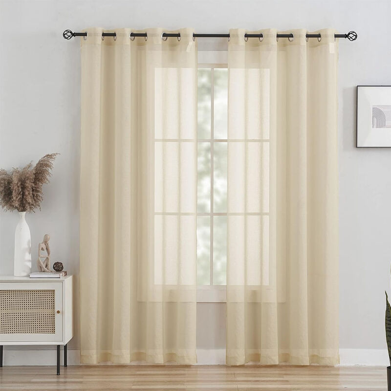 Cortinas Transl&uacute;cidas 2 Paneles 140x220 cm Colo... image number null