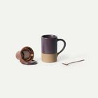 Taza De T&eacute; Mora 355 ml Con Infusor, Cuchara Y Tapa
