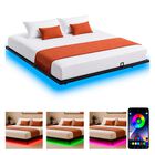 Base Cama Matrimonial Flotante Reforzada 500kg 191x137x20cm Negro Houzer