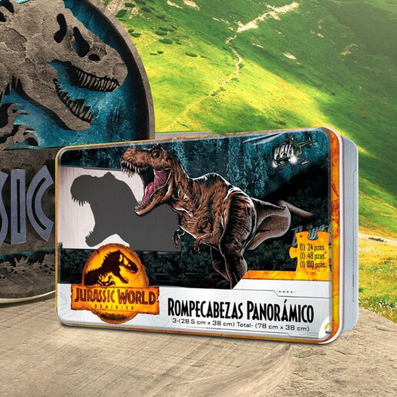 Rompecabezas Panor&aacute;mico 3 en 1 de Jurassic Worl... image number null