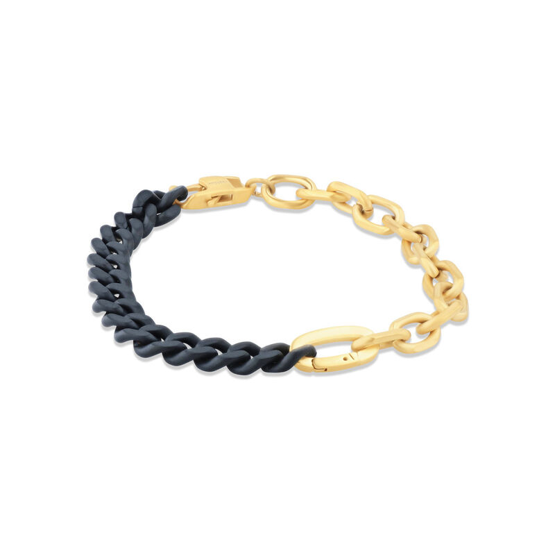 Pulsera De Acero Color Negro Con Dorado Mate Ca... image number null