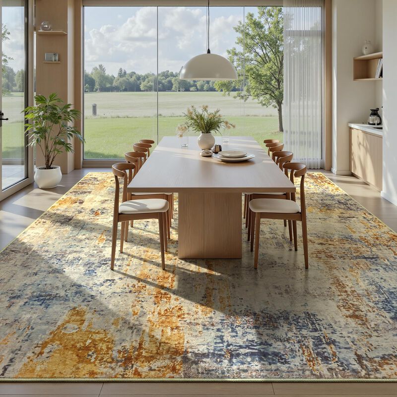 Alfombra Ompaa 6x9 Beige Lavable Boho Antidesli... image number null