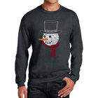 Sudadera De Cuello Redondo Word Art Para Hombre - Cara de Mu&ntilde;eco de Nieve - Gris