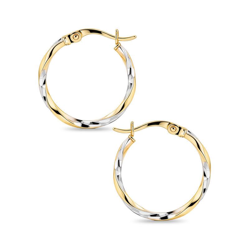 Arracadas Oro 10k Con Platinado 15 mm | Bizzarr... image number null