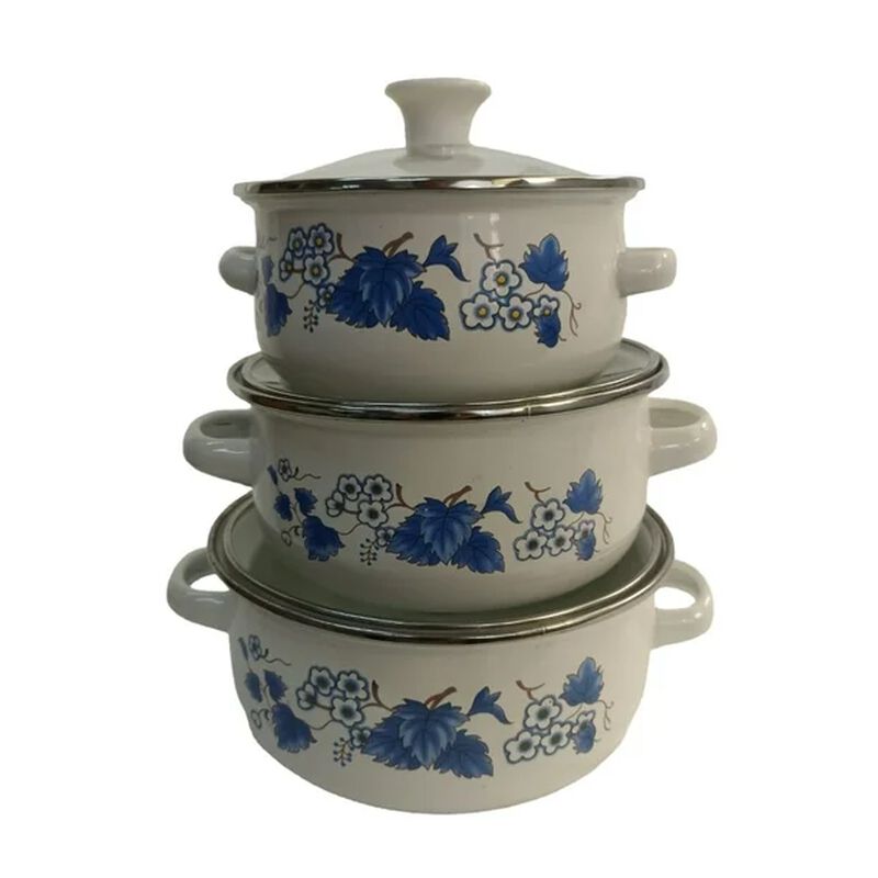 Hot Spot Juego de 3 ollas de Peltre con Tapa 14... image number null