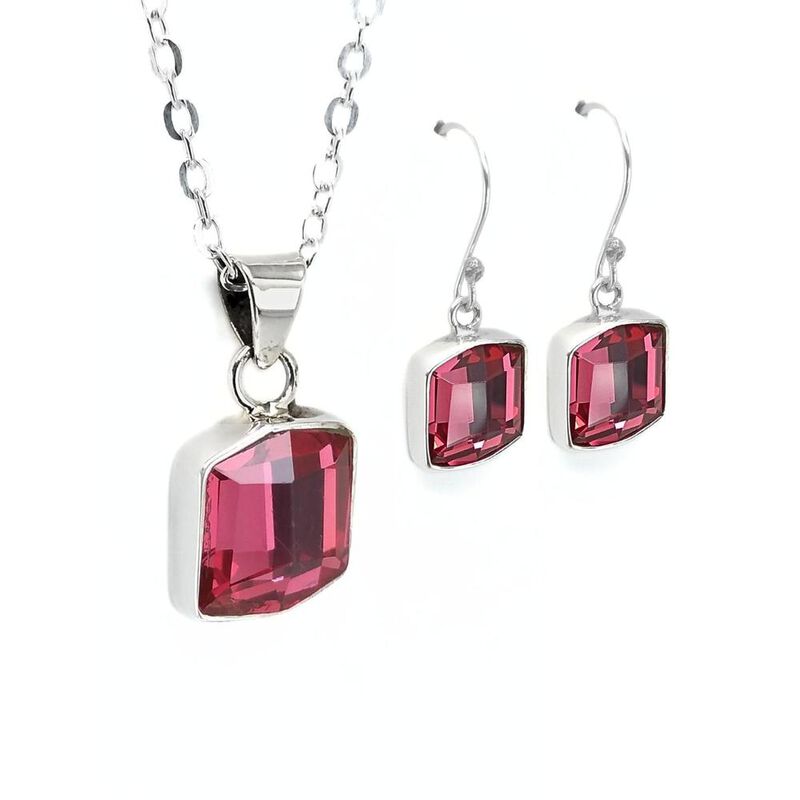 Collar y Aretes de Mujer Plata .925 Fancy Zvezd... image number null