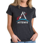 Camiseta Mezcla Premium Word Art Para Mujer - Logo NASA Artemis- Negro