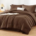 Juego De Ropa De Cama Himeet 7 Piezas Cama Doble Color Marr&oacute;n Acolchado