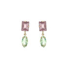 Aretes De Plata Dorada 925 Con Zirconias De Colores