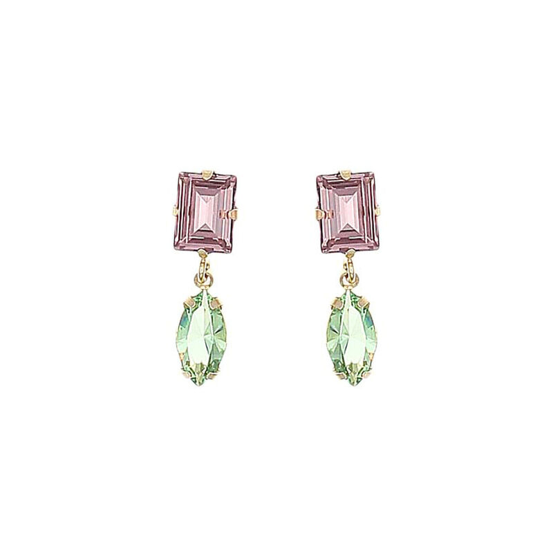 Aretes De Plata Dorada 925 Con Zirconias De Col... image number null
