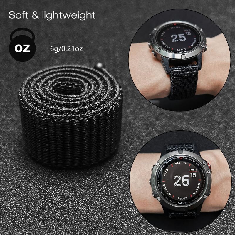 Correa de Reloj Abanen Nylon 26mm Cierre Velcro... image number null