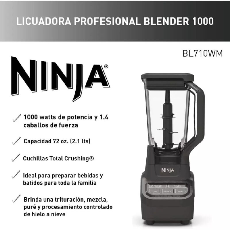 Licuadora Profesional NINJA 3 Velocidades 1000 ... image number null