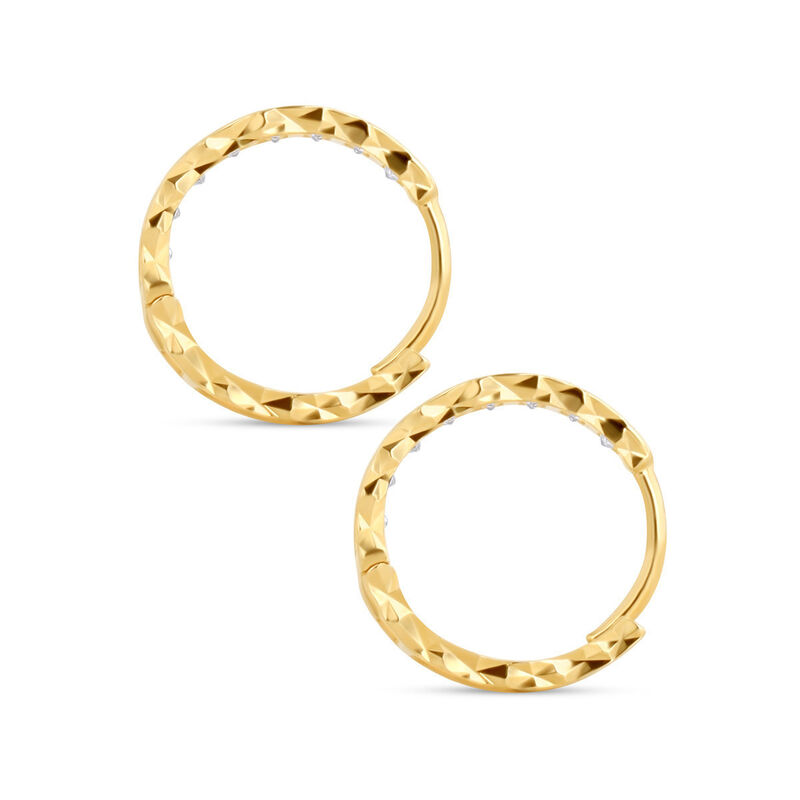 Arracadas De Oro Amarillo Diamantado 14k Con Zi... image number null