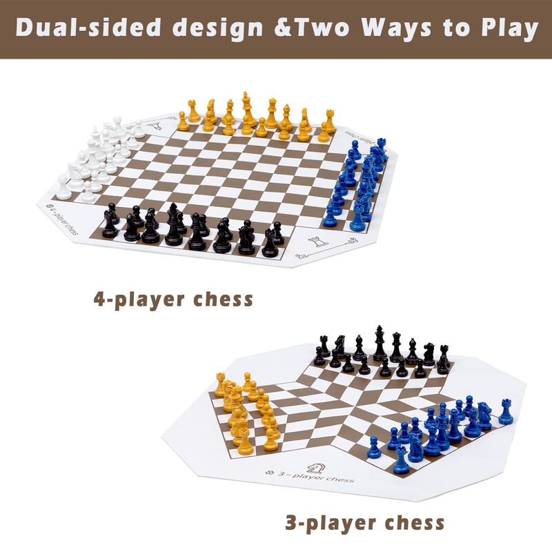 Juego De Tablero De Ajedrez Wodgod Para 3 O 4 J... image number null