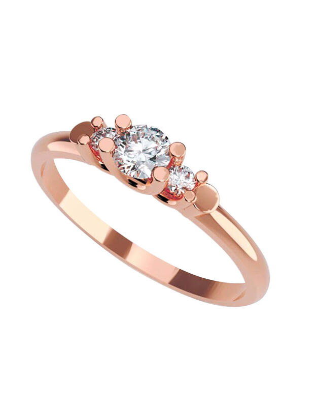 Anillo de Compromiso en Oro Rosa 10K con Circon... image number null