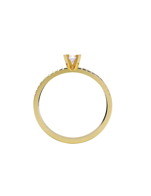 Anillo de Compromiso en Oro Amarillo 14K con Ci... image number null