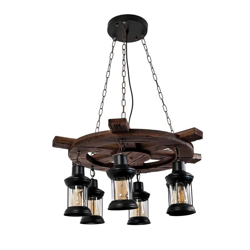 Candil Rustico 6 Luces Modelo Timón image number null