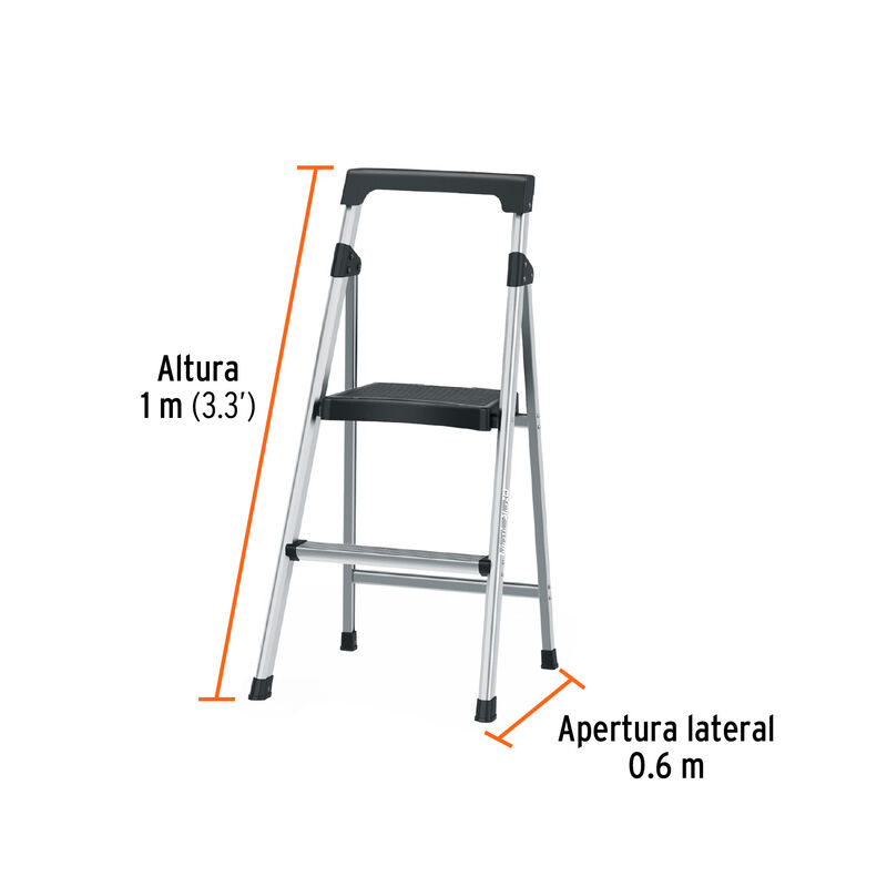 Escalera Tubular Plegable 2 Peldaños Aluminio T... image number null
