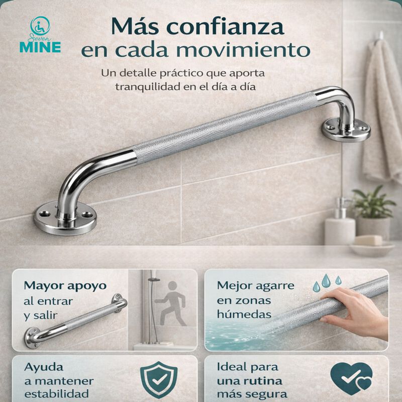 Barra Seguridad Para Ba&ntilde;o 24" (60cm) En Acero I... image number null