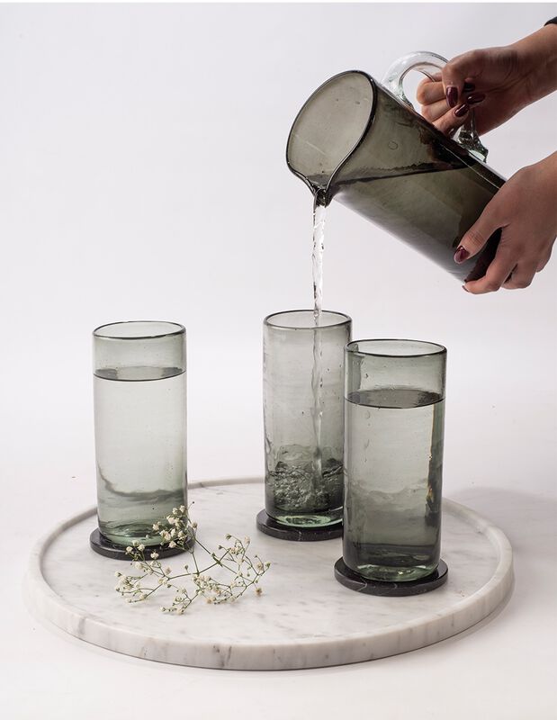 Jarra de Agua de Vidrio Soplado Humo Marea Baja image number null