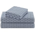 Juego De S&aacute;banas Comfort Spaces Full Diamante Azul 4 Piezas