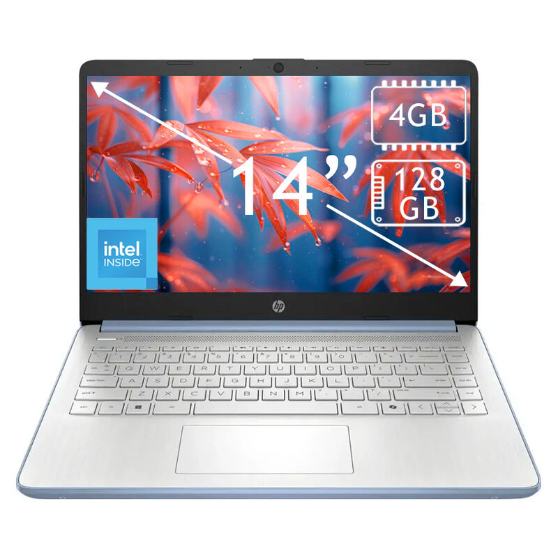 Combo Laptop Hp 14" Celeron 128Gb 4Gb Ram Azul ... image number null