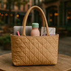 Bolso Tote Acolchado Beige de Hombro para Mujer