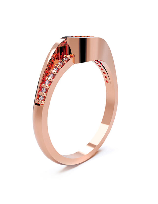 Anillo de Compromiso en Oro Rosa 10K con Circon... image number null