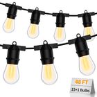 Luces De Cadena Alitade S14 Led 14 Bombillas 14,5 m Ip65 Impermeables